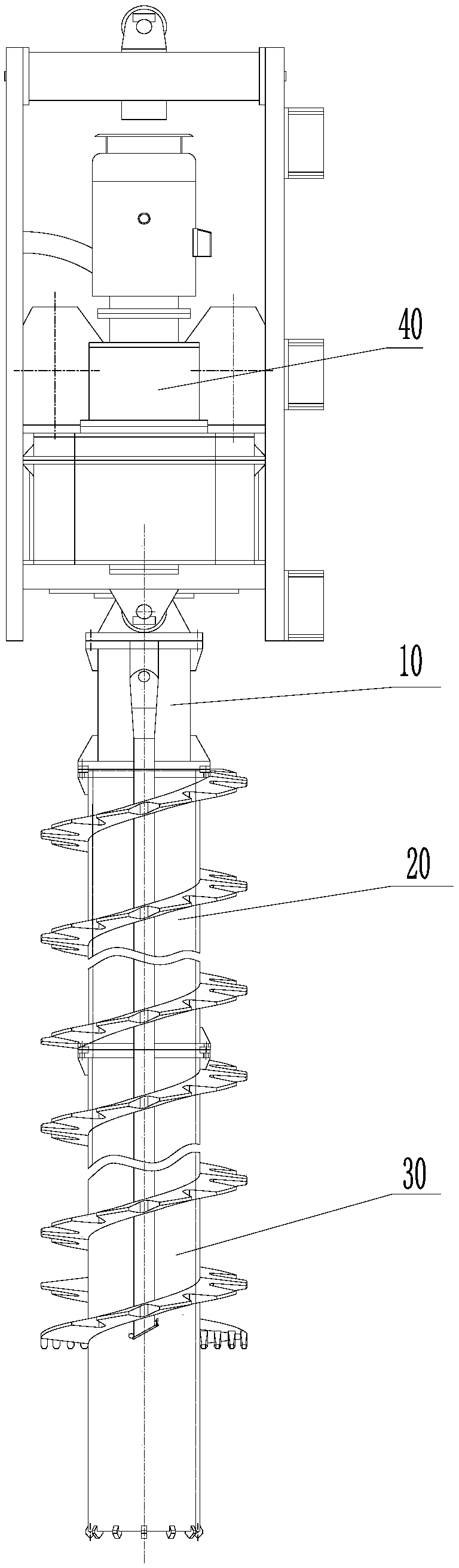 Construction device of cast-in-place concrete pipe pile and construction method of formed pile