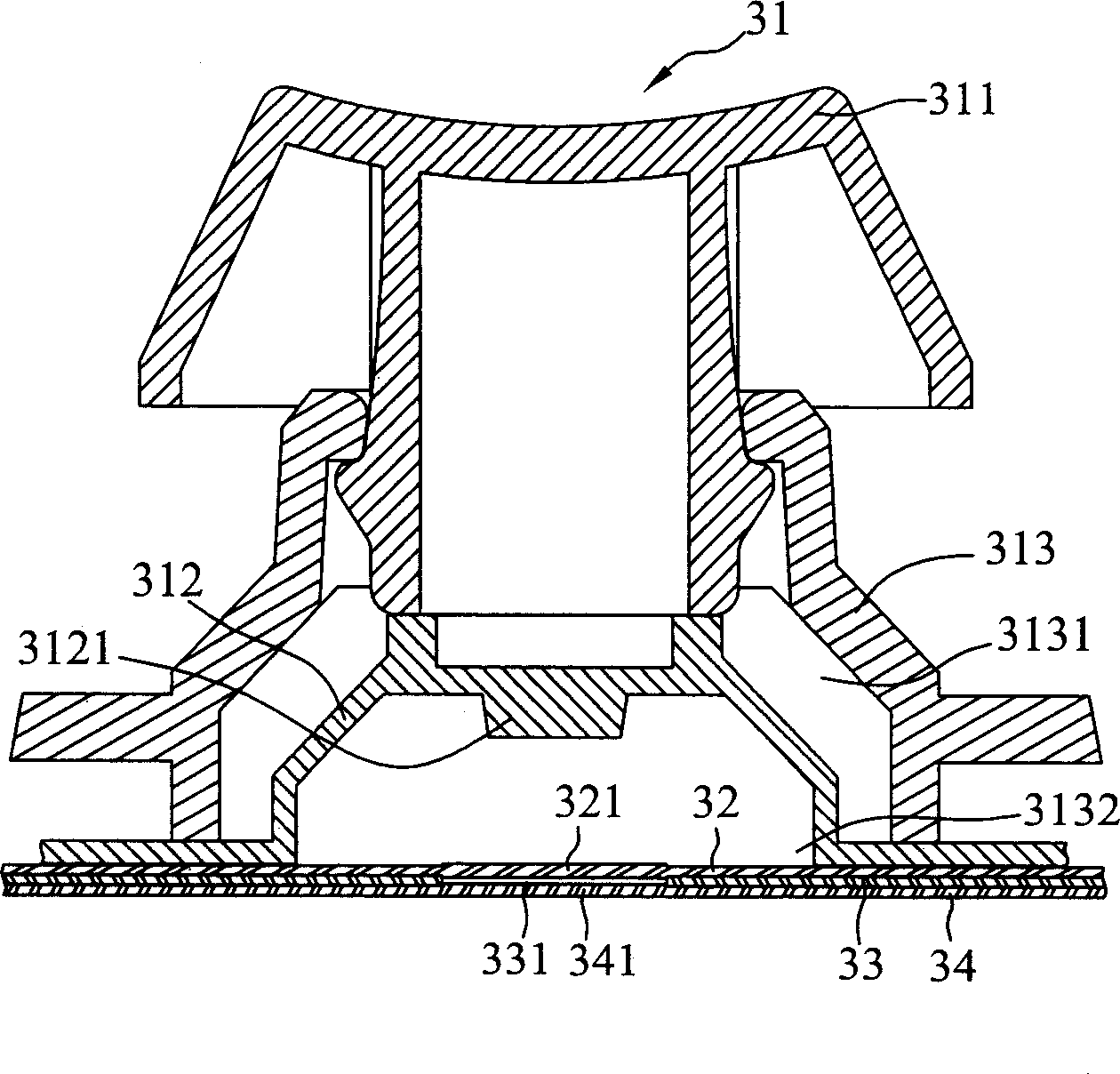 Device and method for determining output signals by pressure and press time