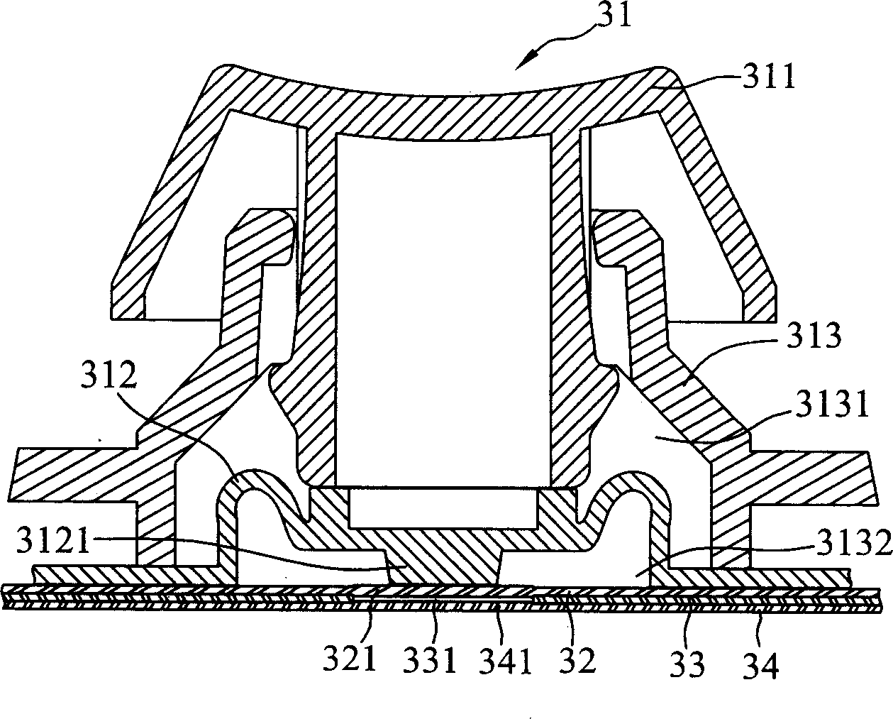 Device and method for determining output signals by pressure and press time