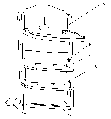 Wood plate inserting structure and processing method of baby dining chair and inserting plate