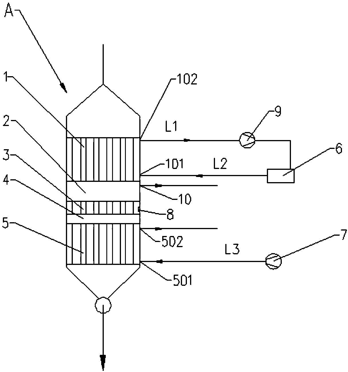 Novel activated carbon desorption tower and activated carbon desorption method