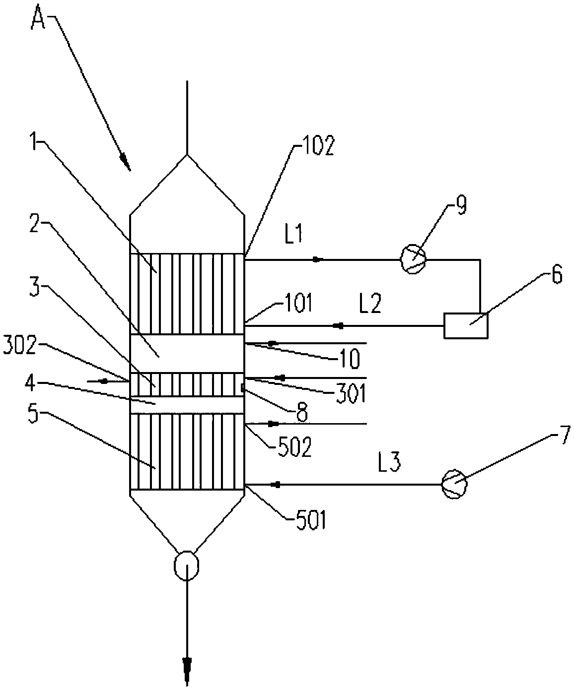 Novel activated carbon desorption tower and activated carbon desorption method