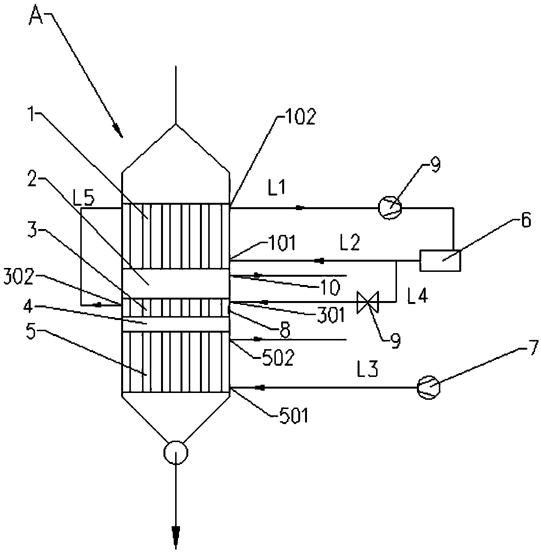 Novel activated carbon desorption tower and activated carbon desorption method