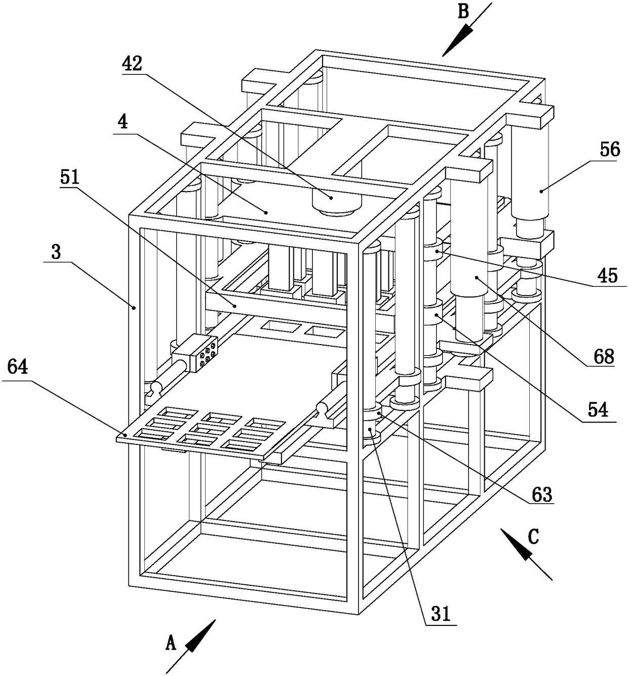 A fully automatic permeable brick production line