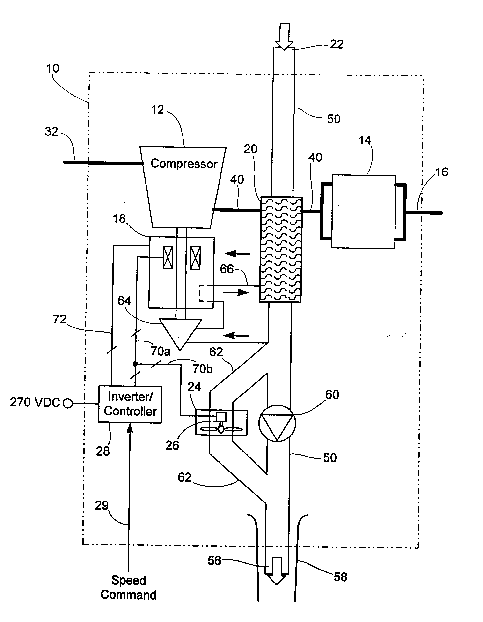 Electrically pressurized on-board inert gas generation system