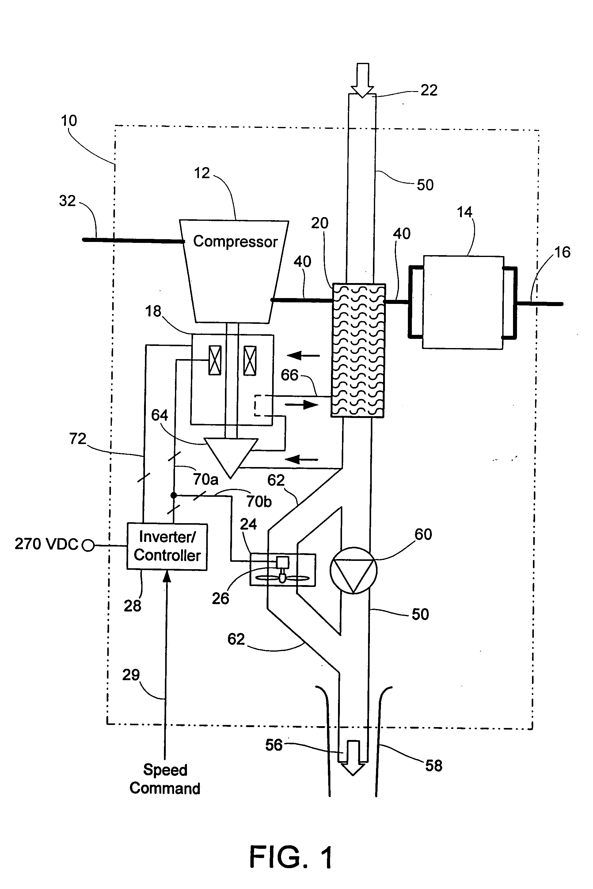 Electrically pressurized on-board inert gas generation system