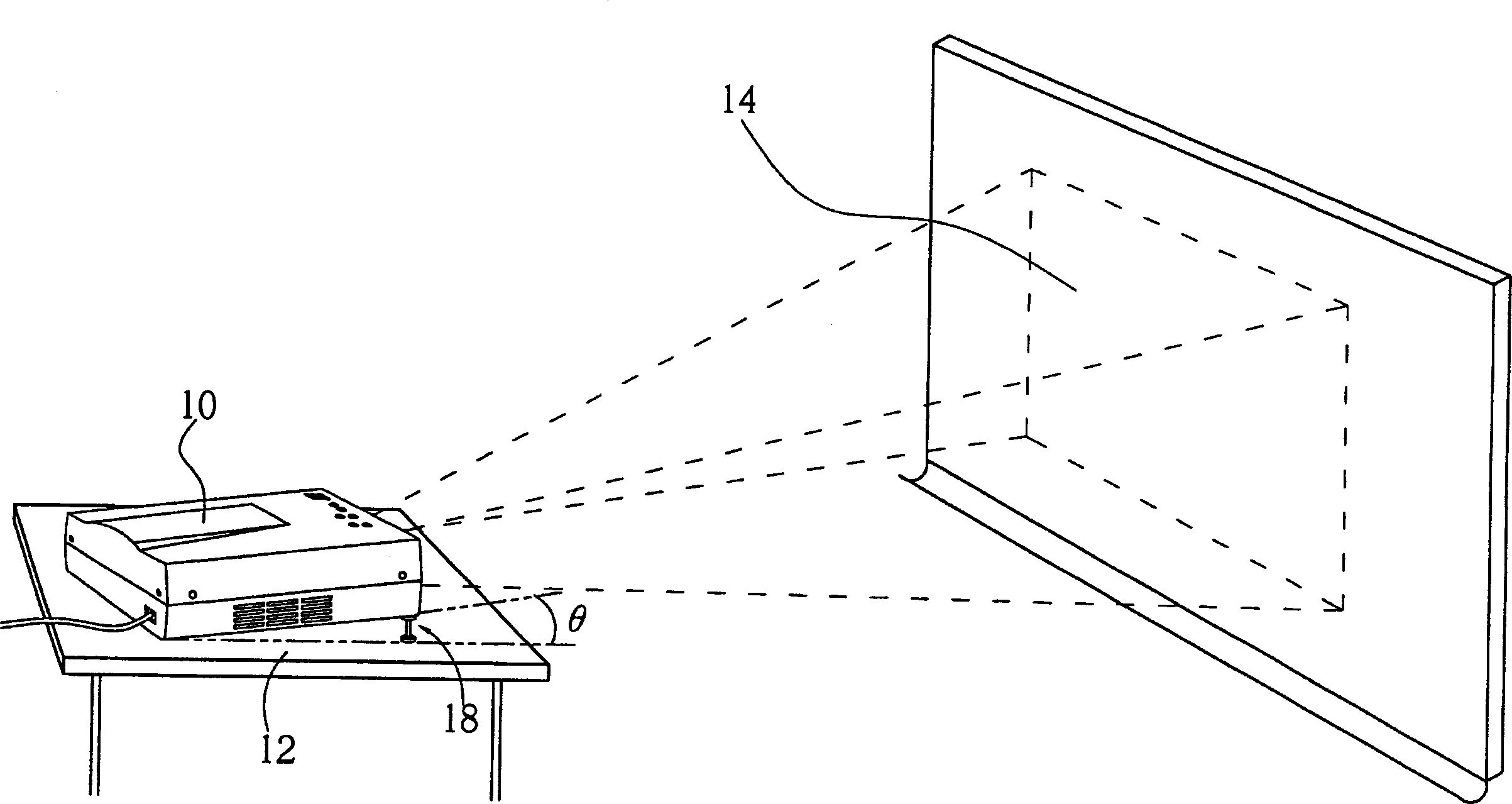 Height regulating system of projector