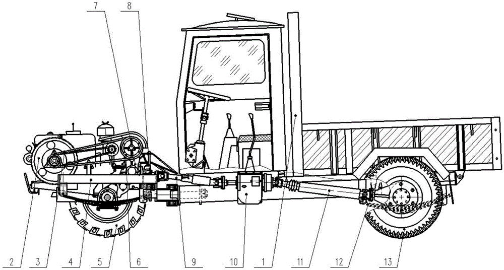 Four-wheel drive tractor with elastic suspension front axle