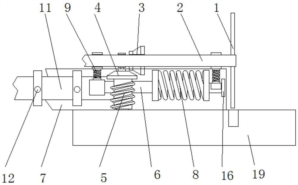 A transmission device for separating and storing waste materials after cloth cutting