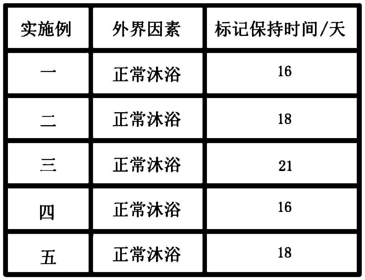 Long-acting skin marking pen based on genipin coloring principle