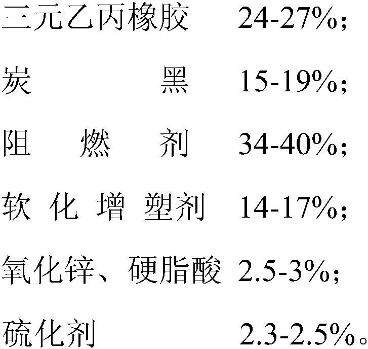 Halogen-free flame-retardant ethylene-propylene-diene monomer rubber for sealing strips, and preparation method thereof