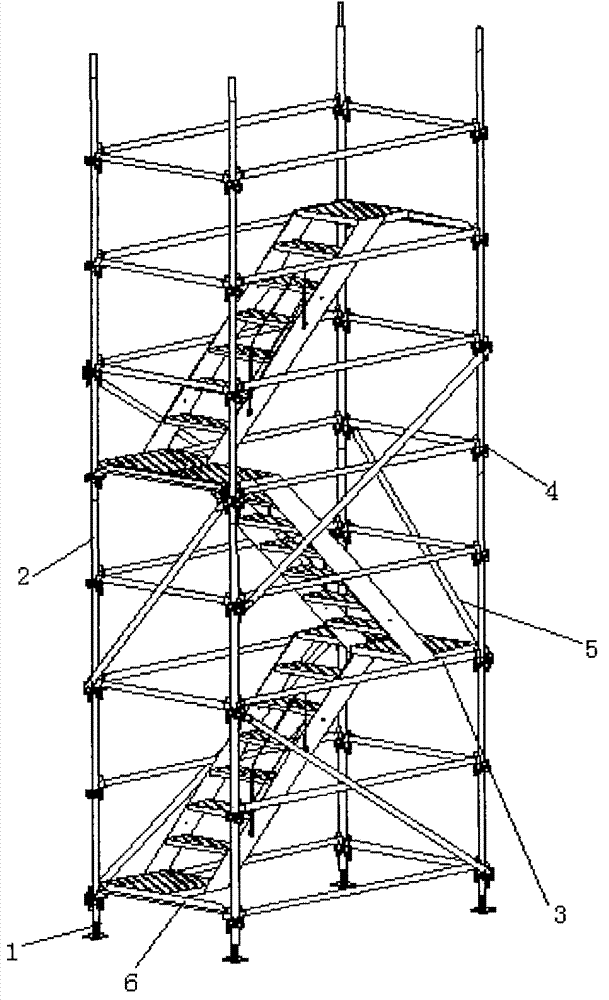 Banana-type bridge construction safety ladder