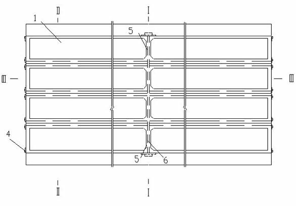 Tension-fabricated bridge with prestressed hollow-plate-girders and middle transverse partitions and construction method of tension-fabricated bridge with prestressed hollow-plate-girder and middle transverse partitions