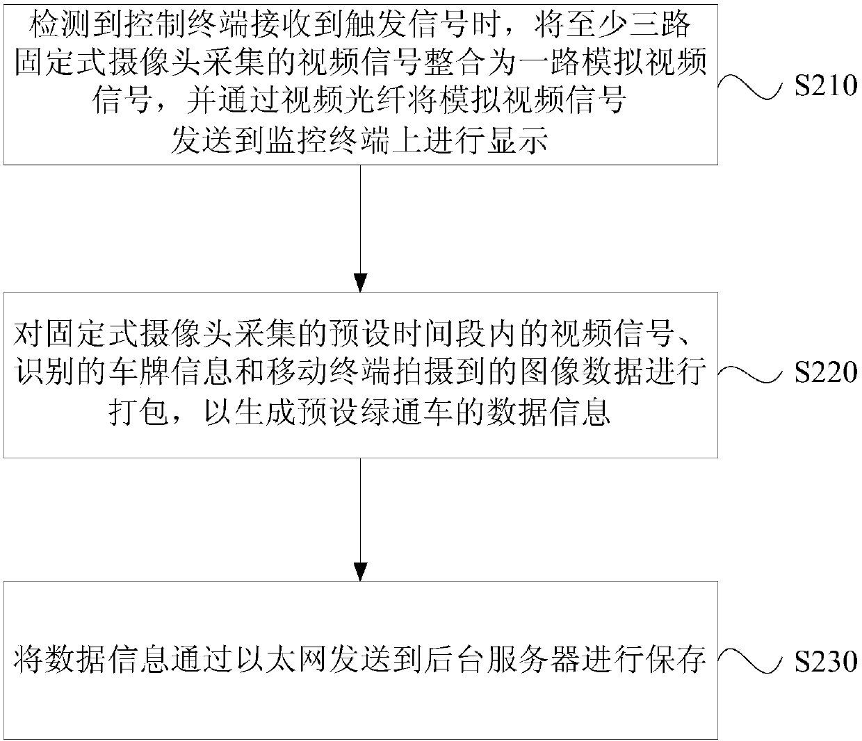 Detection system, method and device of green channel vehicle