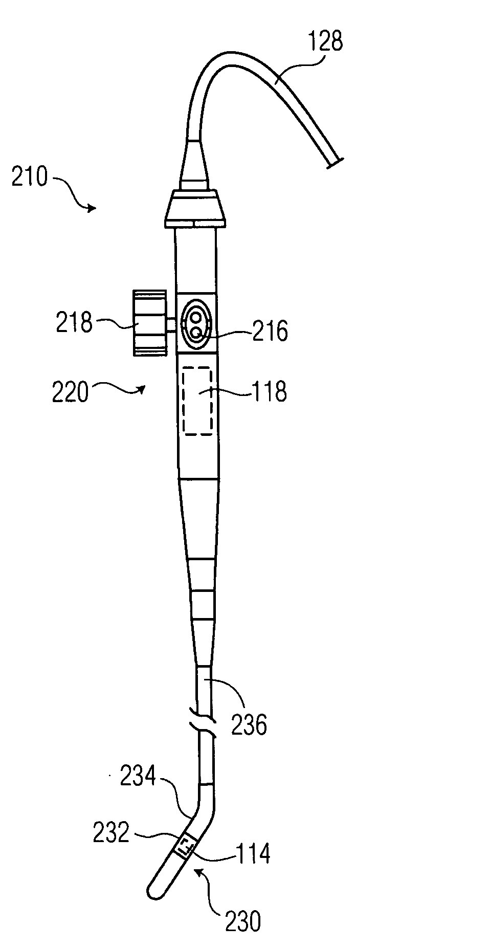 Ultrasonic probe having a selector switch