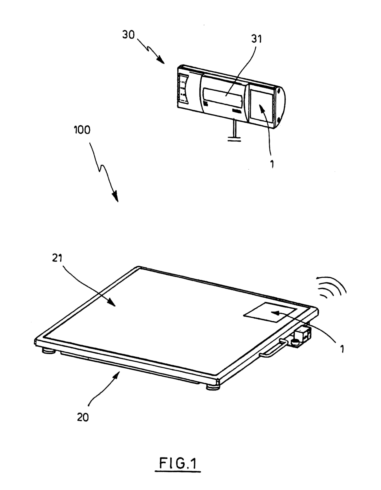 Scale with information carrier