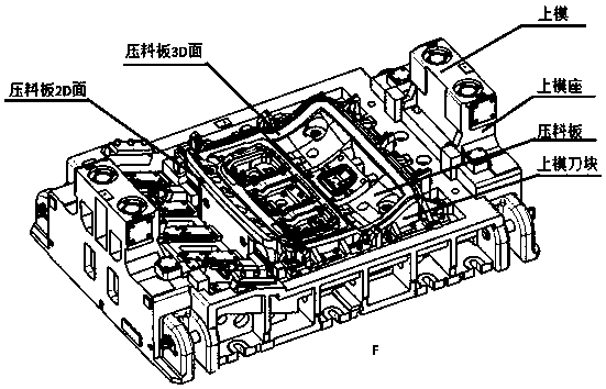 Separated machining method of upper die and material pressing plate of stamping die