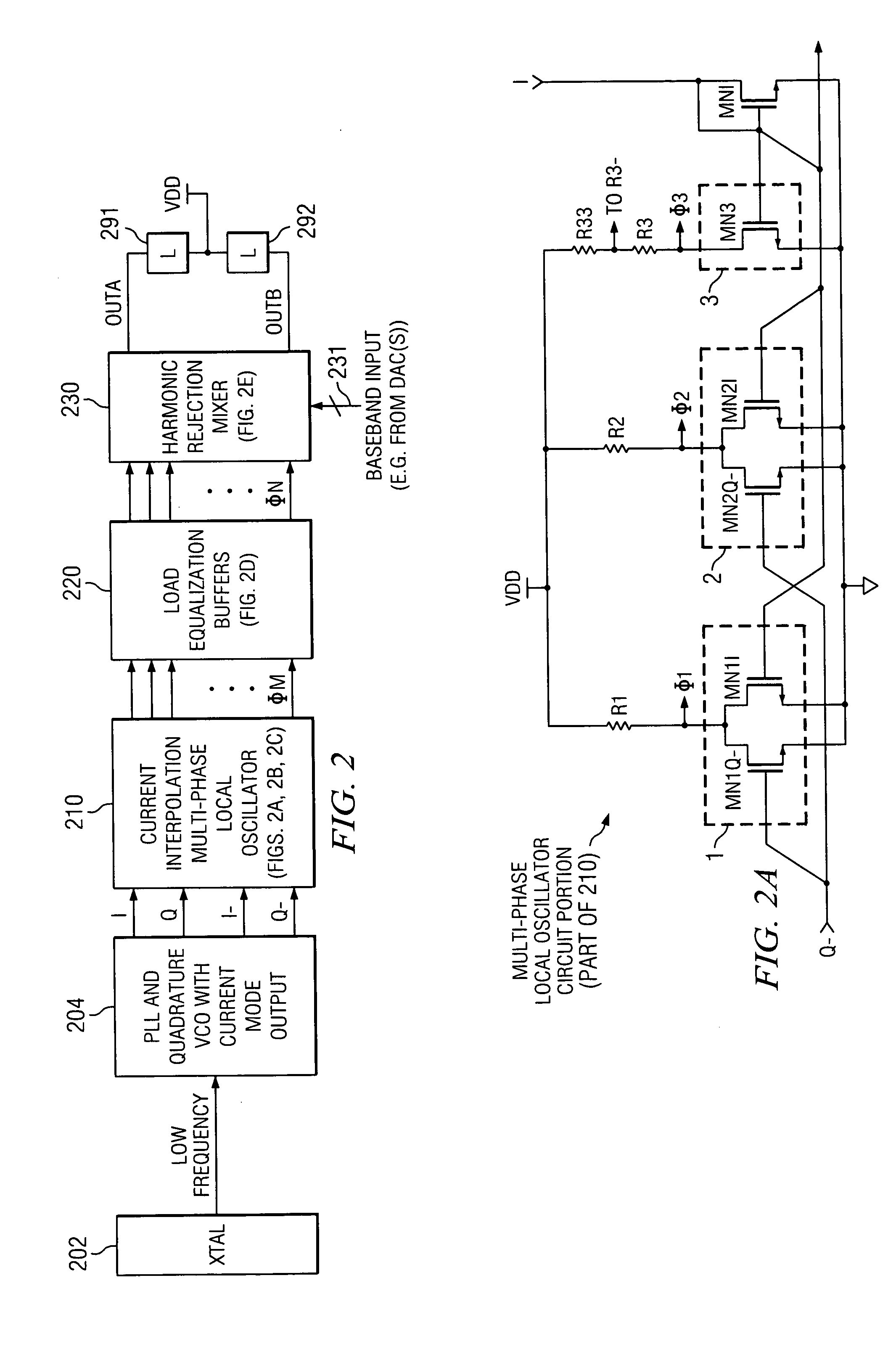 Current interpolation in multi-phase local oscillator for use with harmonic rejection mixer