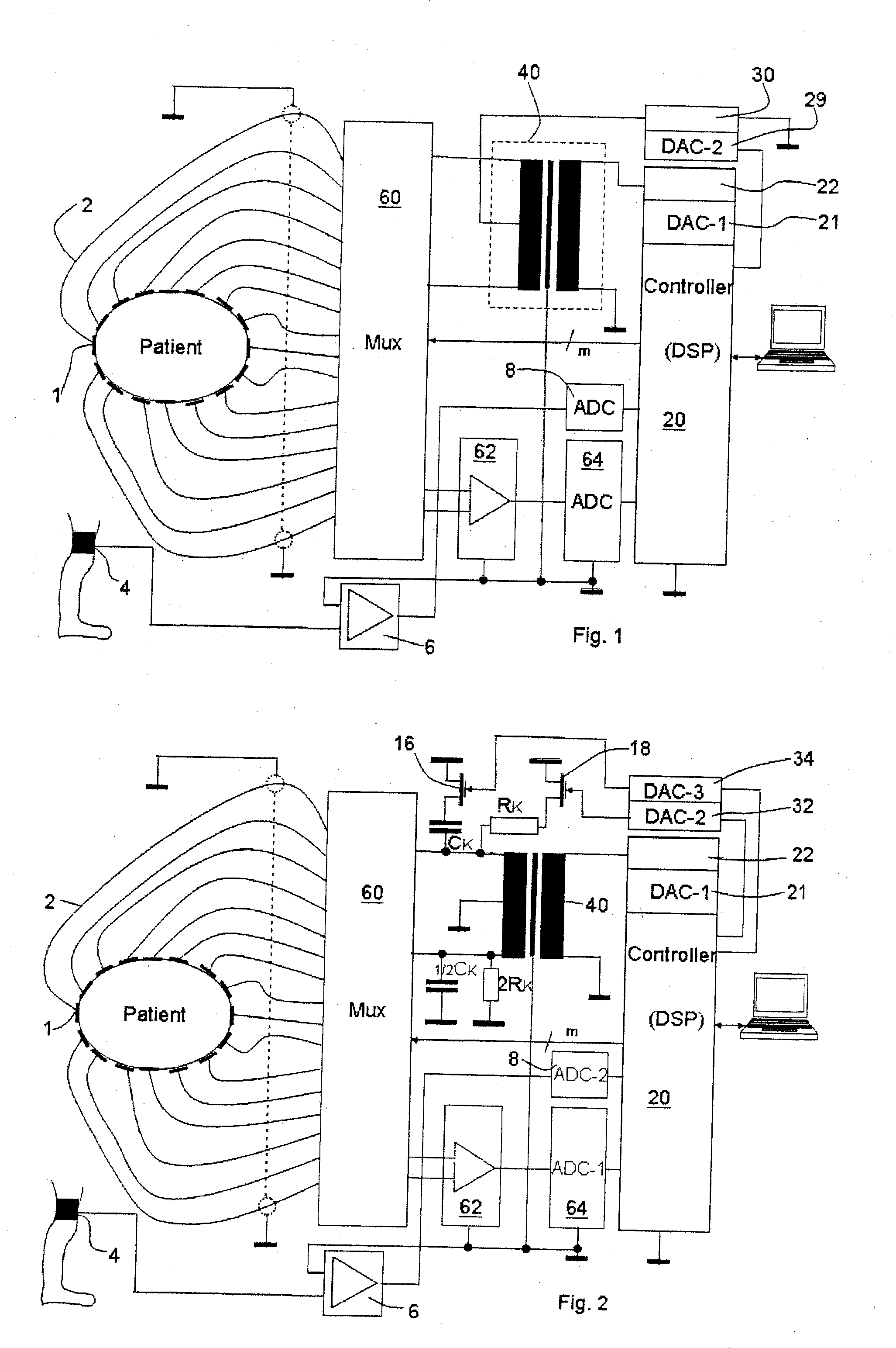 Electroimpedance tomograph with common-mode signal suppression