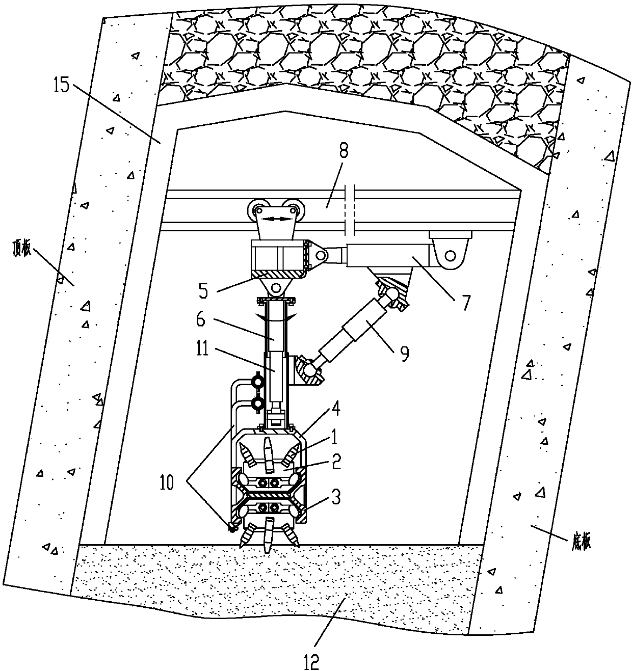 Steep dip medium-thickness coal seam coal-mining device and mechanical method