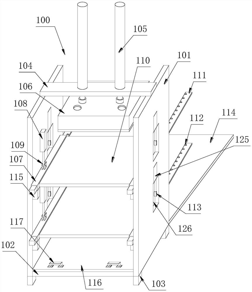 Conveniently loading and unloading cutting device for latex mattress processing