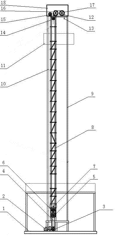 Pulley drive balance type lifting system for drilling machine