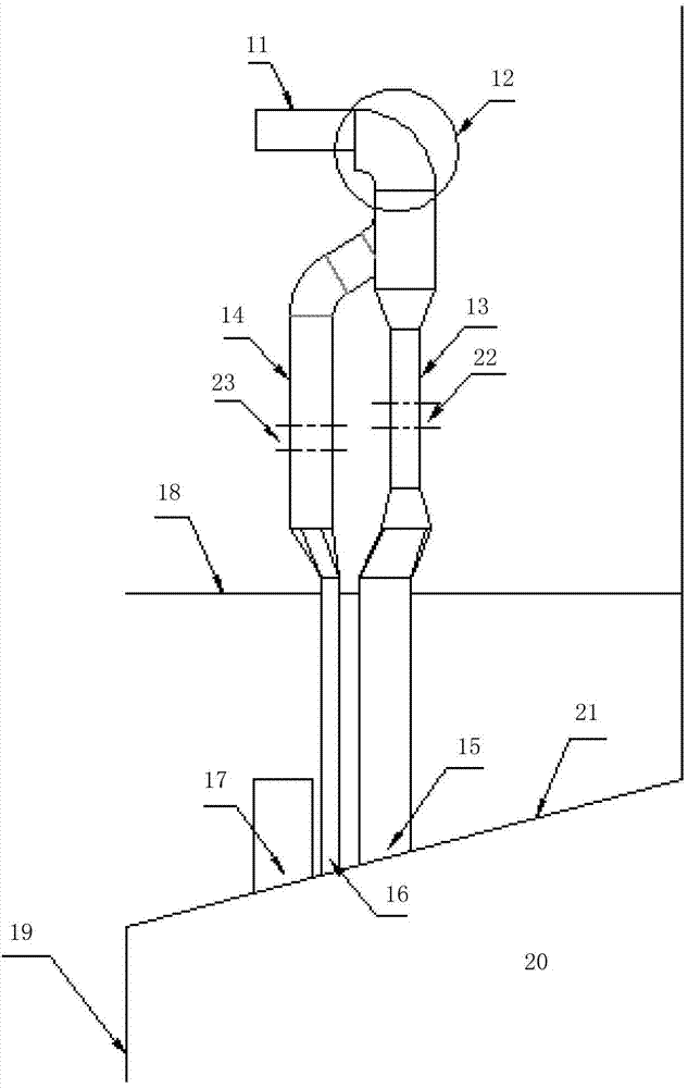 Combustion device of W flame boiler and W flame boiler