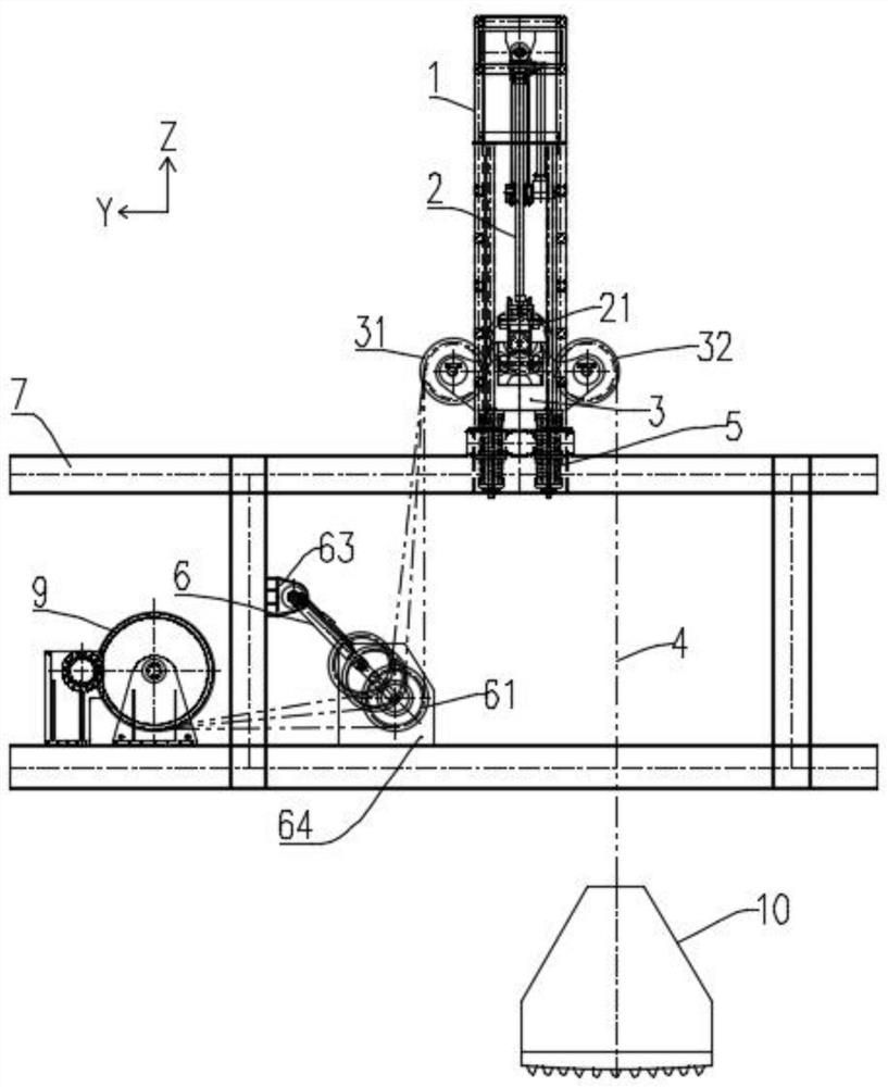 A large stroke impact buffer device and impact crushing equipment