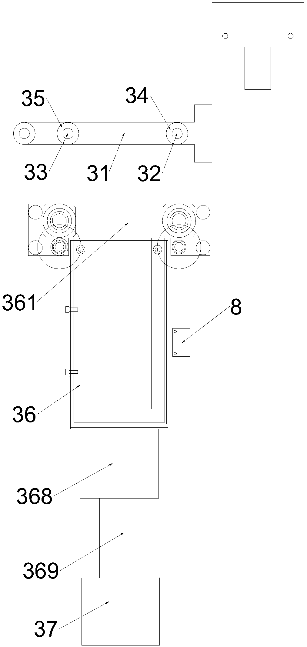 Laminating device of die cutting machine