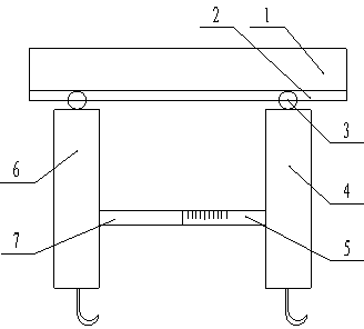 Distance-adjustable one-arm two-suspension-rod device