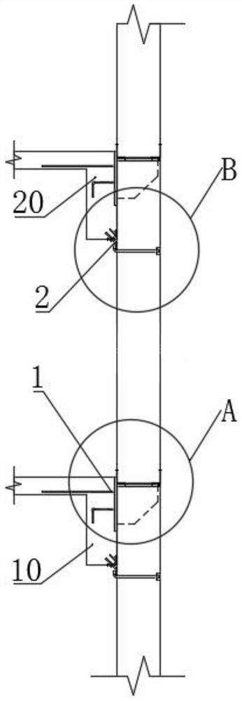 Outer hanging connecting structure of ALC batten