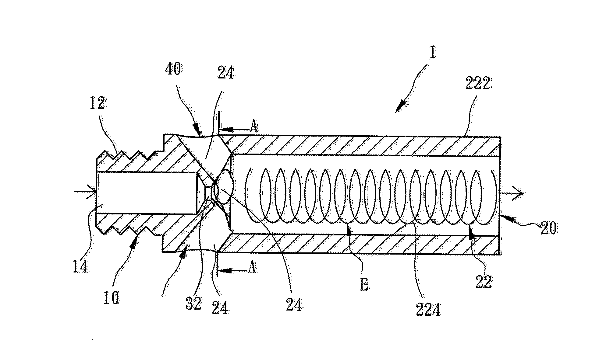 Nozzle of a gas burner