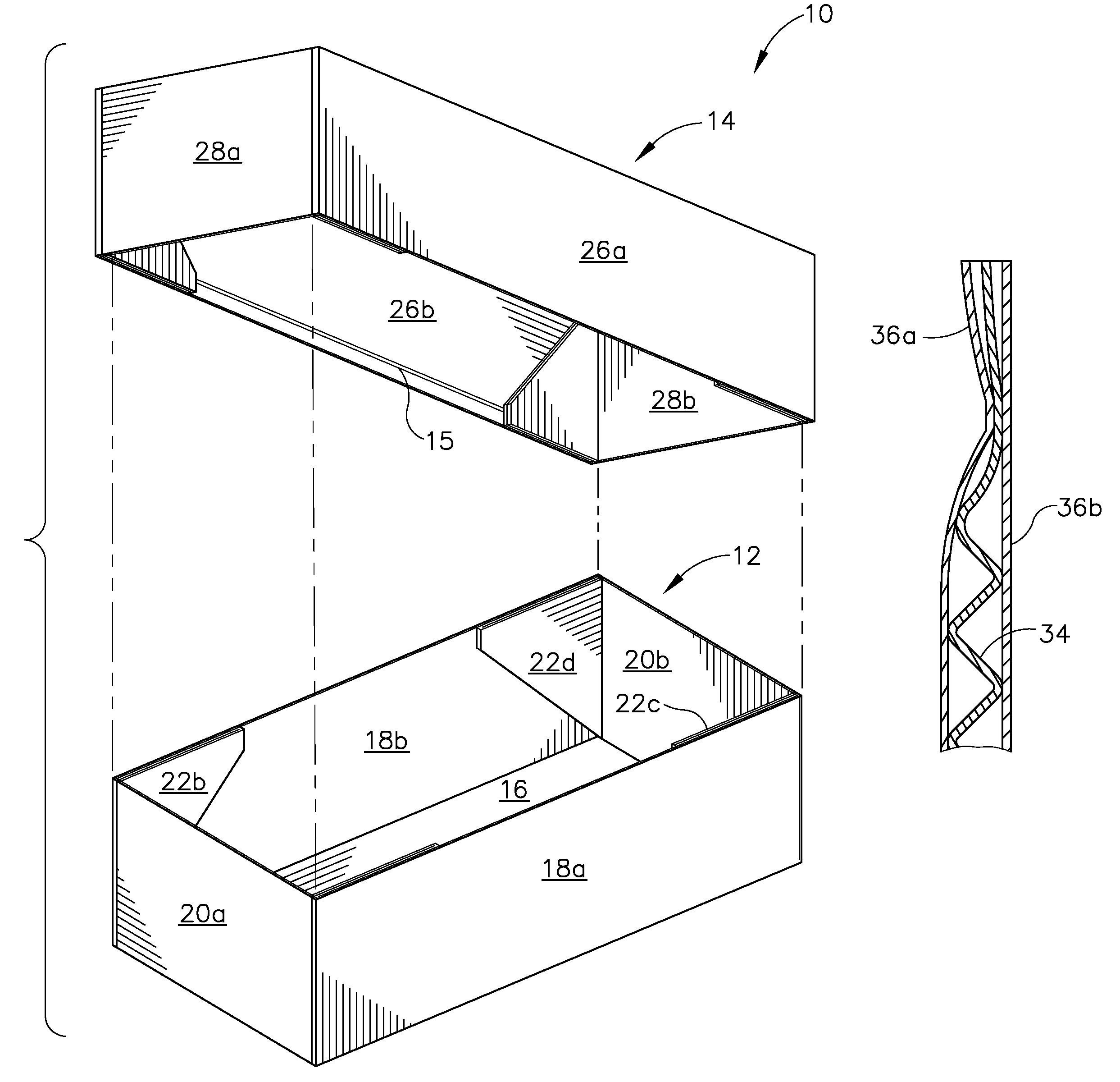 Waterproof and anti-wicking corrugated container