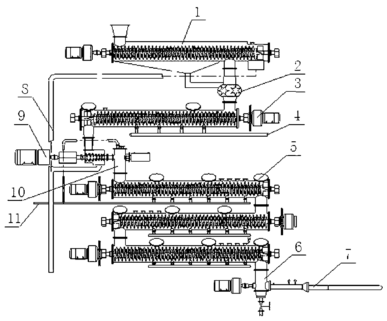 Transverse tube continuous cooking and steam explosion apparatus for biomass cellulosic ethanol