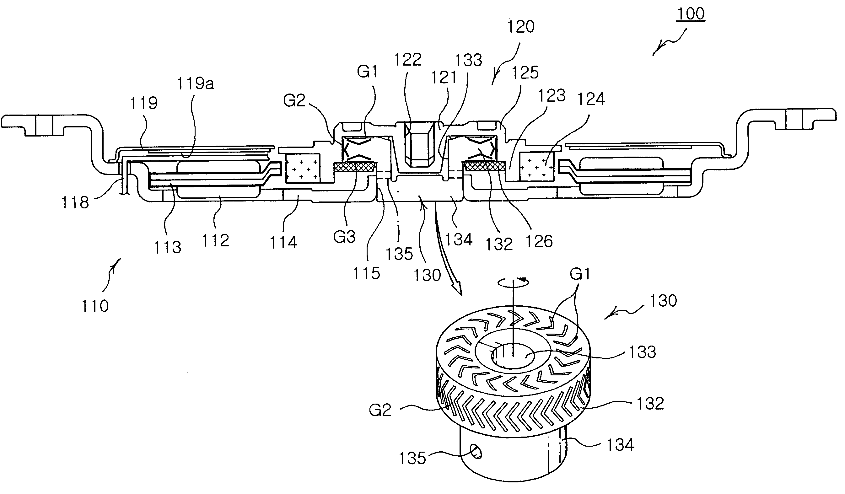 Hydrodynamic pressure bearing spindle motor