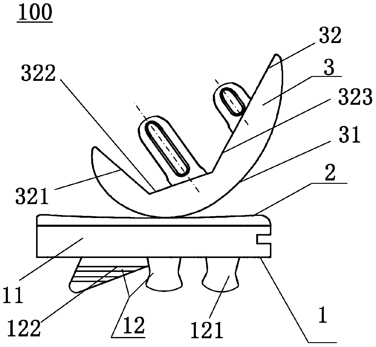 Tibia platform support and single-condyle knee joint applying tibia platform support