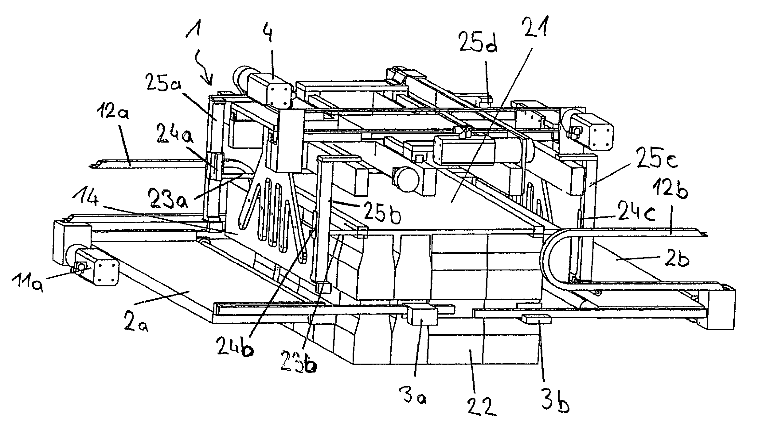 Device and method for depalletizing stacked bundles