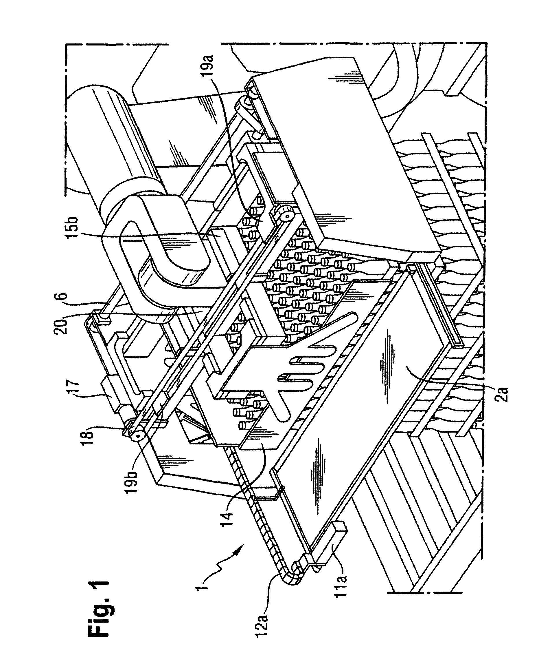 Device and method for depalletizing stacked bundles