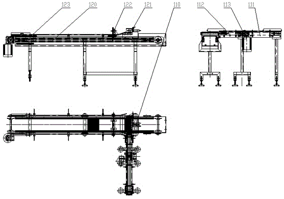 Cylindrical strip material stacking container loader