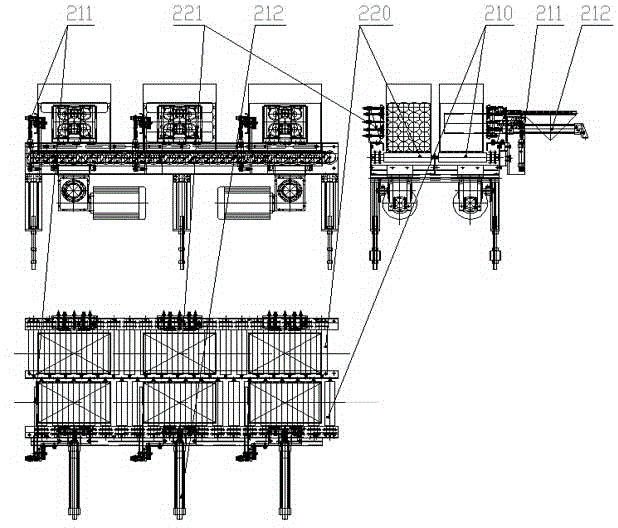 Cylindrical strip material stacking container loader