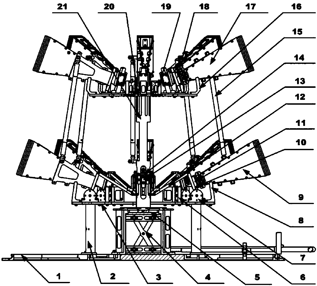 Device for rapidly realizing antenna pitching angle adjustment