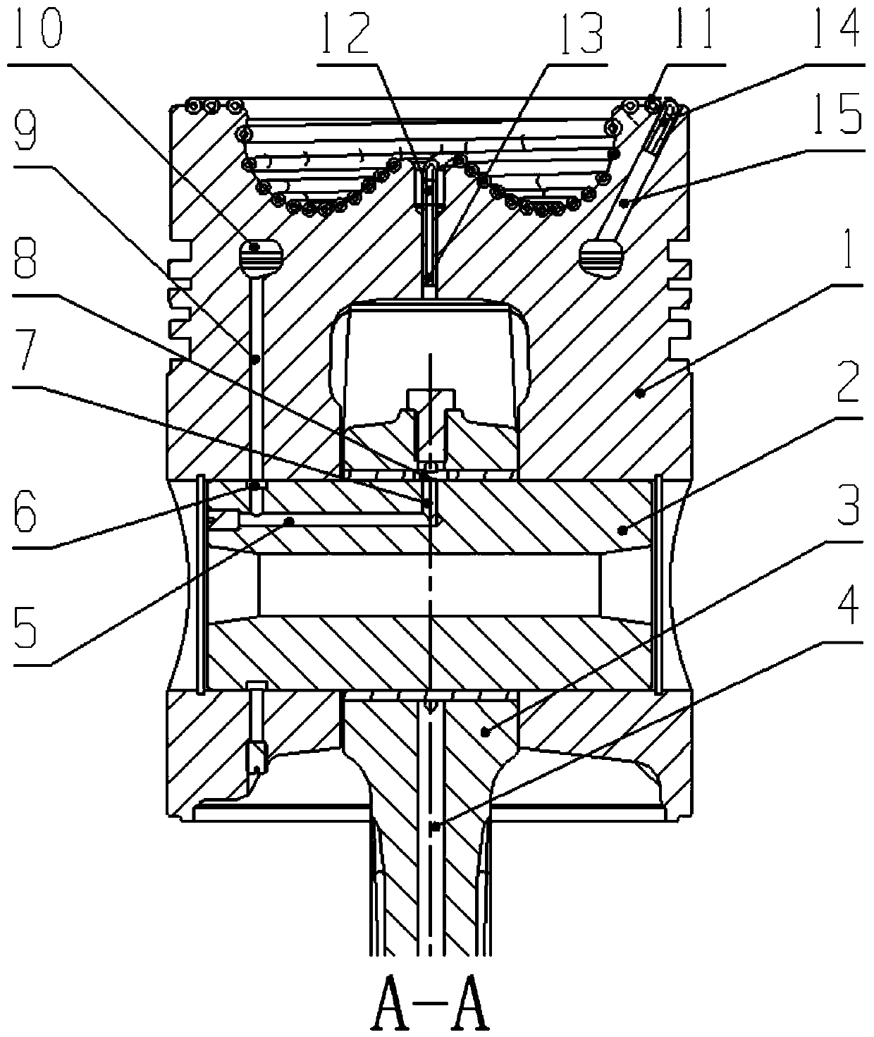 Solenoid overhead airtight winding closed circulation cooling piston connecting rod group