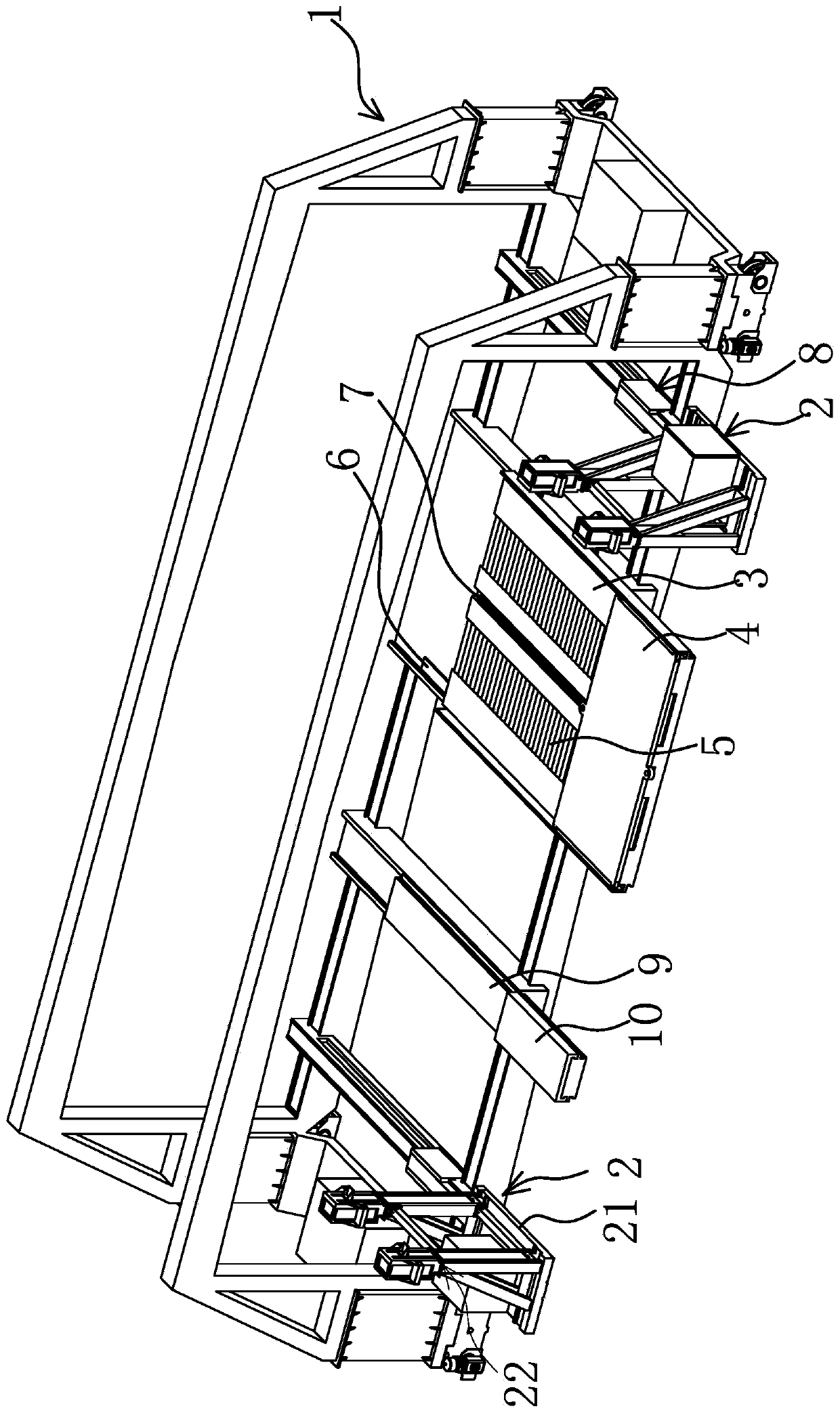 A loading and unloading device in a logistics system