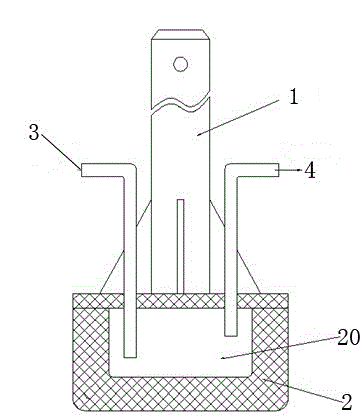 Inner-cooling inert anode for electrolytic aluminum