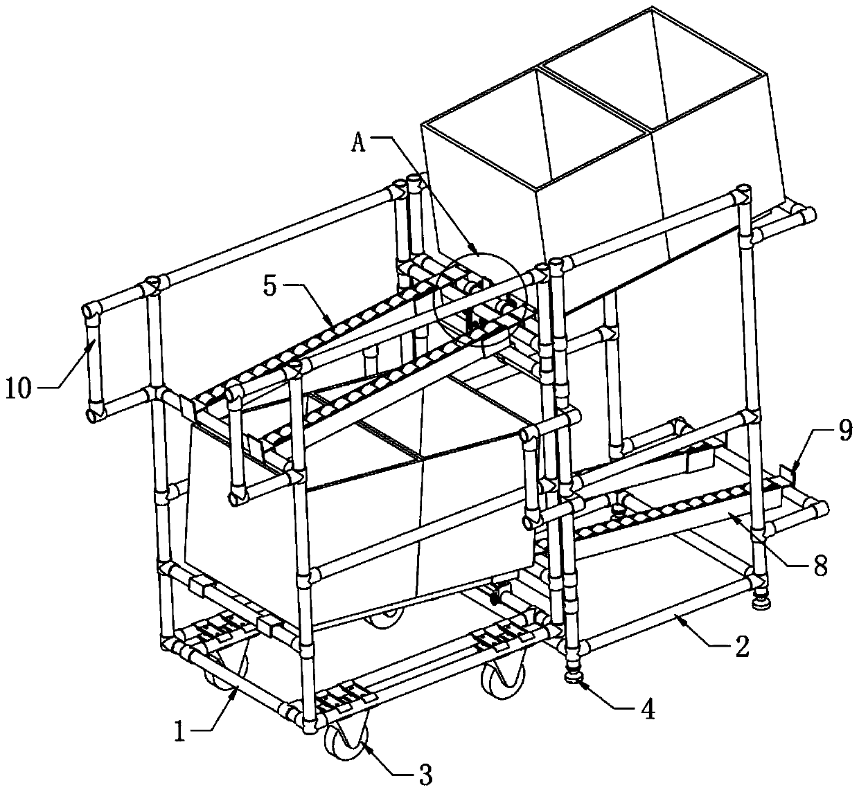 Automatic loading and unloading vehicle