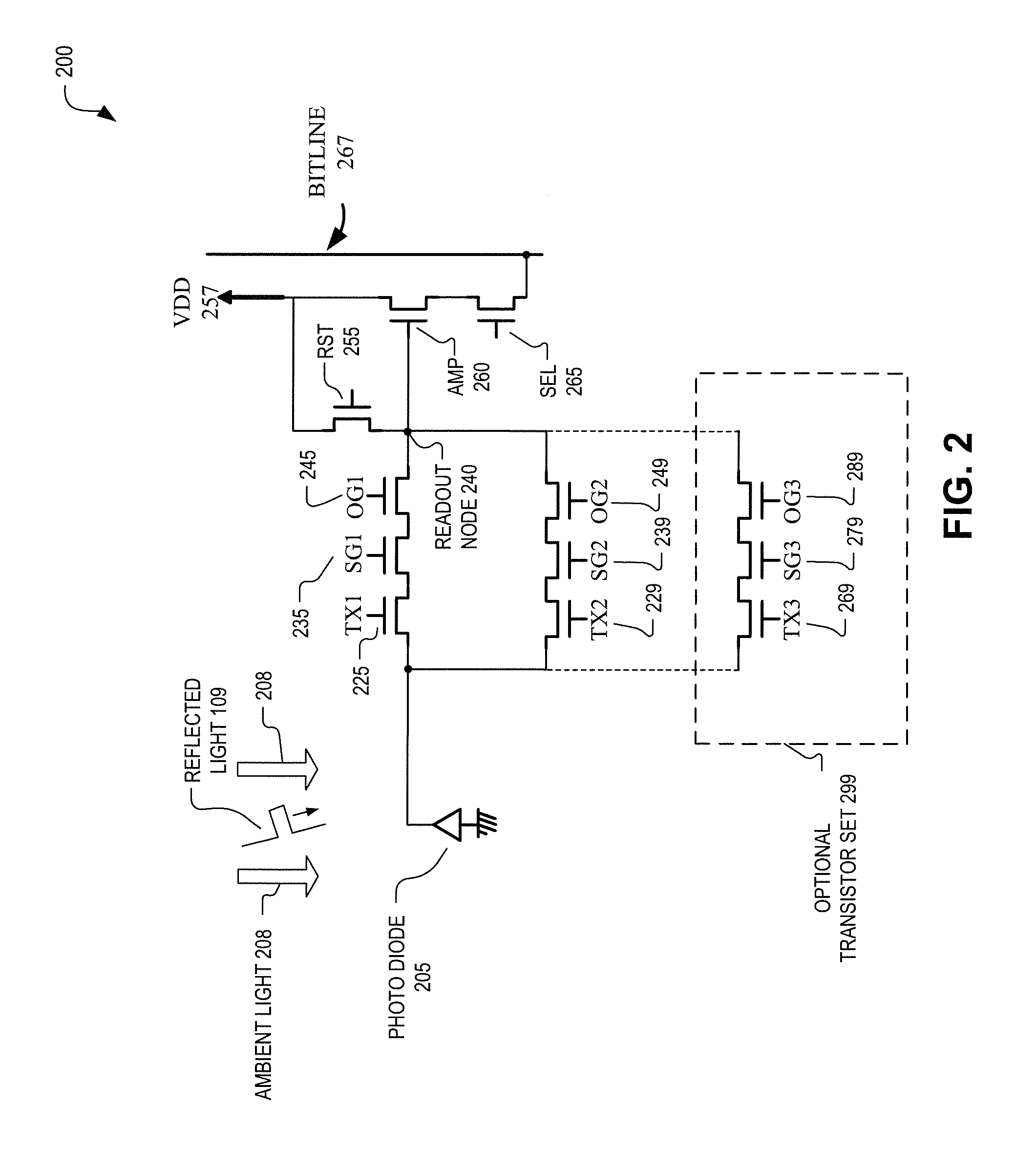 Circuit configuration and method for time of flight sensor