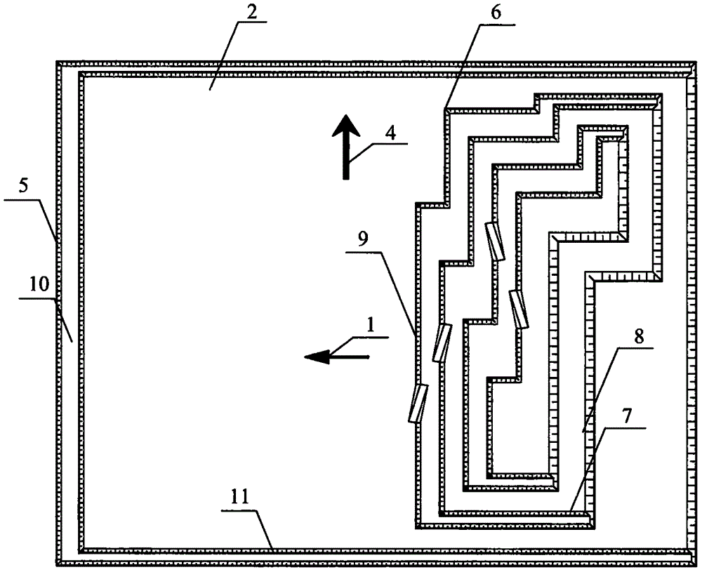 Mining procedure of inclined seam narrow and long strip mine