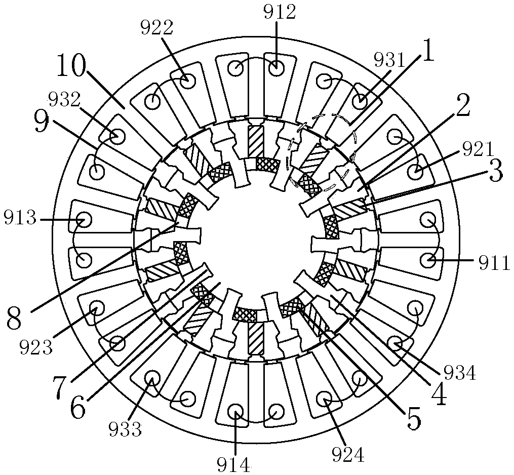 Rotor flux switching motor