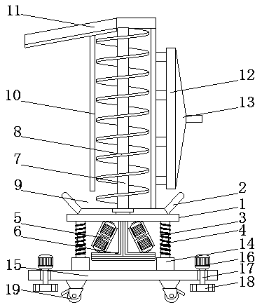 Vertical vibration elevator convenient to turn and move