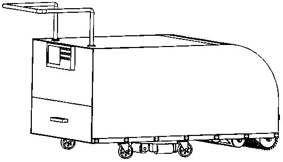 Road fallen leaf sweeping and collecting machine vehicle